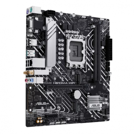ASUS PRIME H610M-A WIFI - Motherboard - micro ATX - LGA1700 Socket - H610 Chipset - USB 3.2 Gen 1, USB 3.2 Gen 2 - Gigabit LAN, Wi-Fi, Bluetooth - onboard graphics (CPU required) - HD Audio (8-channel) - 3
