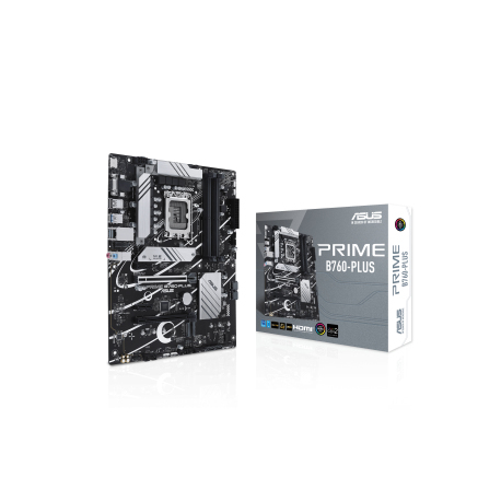 ASUS PRIME B760-PLUS - Motherboard - ATX - LGA1700 Socket - B760 Chipset - USB 3.2 Gen 1, USB 3.2 Gen 2, USB4, USB-C 3.2 Gen 2x2, USB-C 3.2 Gen 1 - 2.5 Gigabit LAN - onboard graphics (CPU required) - HD Audio (8-channel) - 4