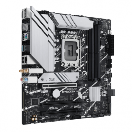 ASUS PRIME B760M-A WIFI - Motherboard - micro ATX - LGA1700 Socket - B760 Chipset - USB 3.2 Gen 1, USB 3.2 Gen 2, USB-C 3.2 Gen 1 - 2.5 Gigabit LAN, Wi-Fi 6, Bluetooth - onboard graphics (CPU required) - HD Audio (8-channel) - 1