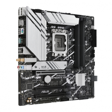 ASUS PRIME B760M-A WIFI D4 - Motherboard - micro ATX - LGA1700 Socket - B760 Chipset - USB 3.2 Gen 1, USB 3.2 Gen 2, USB-C 3.2 Gen 1 - 2.5 Gigabit LAN, Wi-Fi 6, Bluetooth - onboard graphics (CPU required) - HD Audio (8-channel) - 1