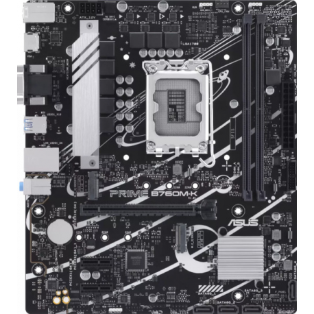 ASUS PRIME B760M-K - Motherboard - micro ATX - LGA1700 Socket - B760 Chipset - USB 3.2 Gen 1 - 2.5 Gigabit LAN - onboard graphics (CPU required) - HD Audio (8-channel) - 0