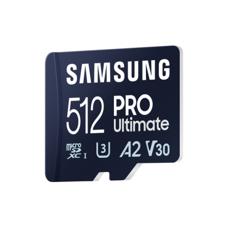 Samsung PRO Ultimate MB-MY512SA - Flash memory card (SD adapter included) - 512 GB - A2  /  Video Class V30  /  UHS-I U3 - microSDXC UHS-I - blue - 1