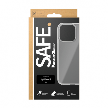 SAFE. by PanzerGlass - Back cover for mobile phone - self-healing TPU - transparent - for Apple iPhone 15 - 2