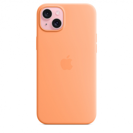 Apple - Back cover for mobile phone - MagSafe compatibility - silicone - orange sorbet - for iPhone 15 Plus - 1