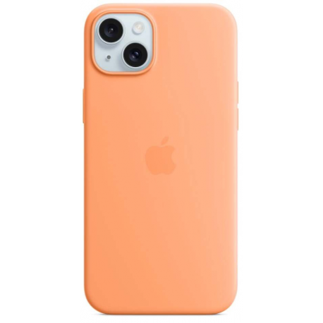 Apple - Back cover for mobile phone - MagSafe compatibility - silicone - orange sorbet - for iPhone 15 Plus - 28