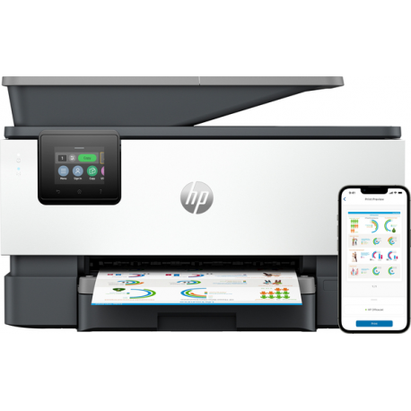 HP Officejet Pro 9120b All-in-One - Multifunction printer - colour - ink-jet - Legal (216 x 356 mm) (original) - A4 / Legal (media) - up to 19 ppm (copying) - up to 20 ppm (printing) - 250 sheets - 33.6 Kbps - USB 2.0, LAN, Wi-Fi(n), USB host - 0