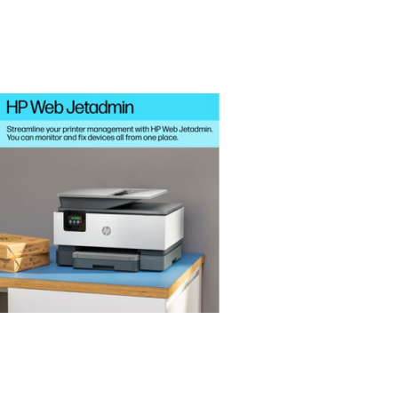 HP Officejet Pro 9120b All-in-One - Multifunction printer - colour - ink-jet - Legal (216 x 356 mm) (original) - A4 / Legal (media) - up to 19 ppm (copying) - up to 20 ppm (printing) - 250 sheets - 33.6 Kbps - USB 2.0, LAN, Wi-Fi(n), USB host - 24