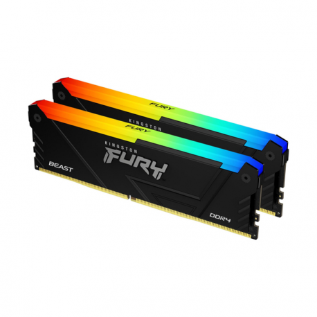 Kingston FURY Beast RGB - DDR4 - kit - 16 GB: 2 x 8 GB - DIMM 288-pin - 3200 MHz  /  PC4-25600 - CL16 - 1.35 V - unbuffered - non-ECC - black - 0