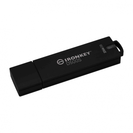 Kingston IronKey D500S - USB flash drive - encrypted - 256 GB - USB 3.2 Gen 1 - TAA Compliant - 2