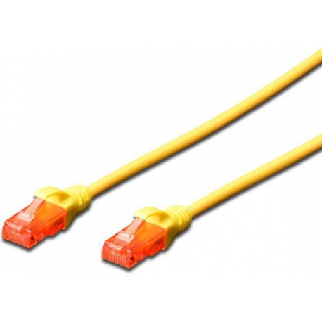 Digitus CAT 6 U-UTP Patch cord, PVC AWG 26/7, Modular RJ45 (8/8) plug, 2 m, Yellow - 0