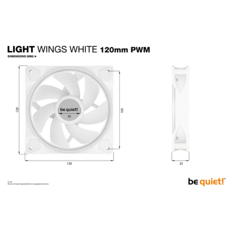 be quiet! Light Wings - Case fan - PWM - 120 mm - white (pack of 3) - 2