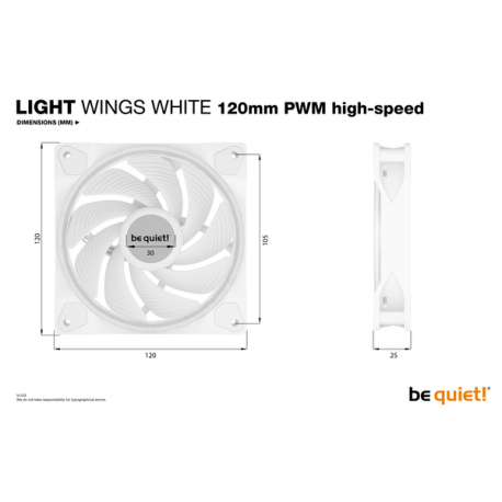 be quiet! Light Wings - Case fan - PWM - 120 mm - white (pack of 3) - 5