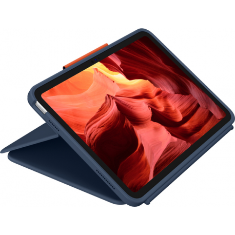 Logitech Rugged Combo 4 - Keyboard and folio case - Apple Smart connector - classic blue - for Apple 10.9-inch iPad (10th generation) - 1