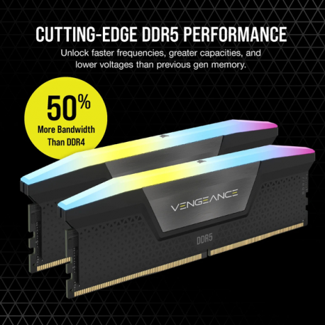 CORSAIR Vengeance RGB - DDR5 - kit - 96 GB: 2 x 48 GB - DIMM 288-pin - 6800 MHz  /  PC5-54400 - CL40 - 1.4 V - unbuffered - on-die ECC - black - 1