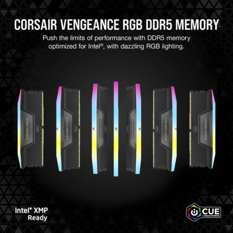 CORSAIR Vengeance RGB - DDR5 - kit - 96 GB: 2 x 48 GB - DIMM 288-pin - 6800 MHz  /  PC5-54400 - CL40 - 1.4 V - unbuffered - on-die ECC - black - 3