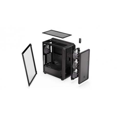Endorfy Arx 500 ARGB - PC case - ATX - windowed side panel (tempered glass) - no power supply - black - USB / Audio - 8