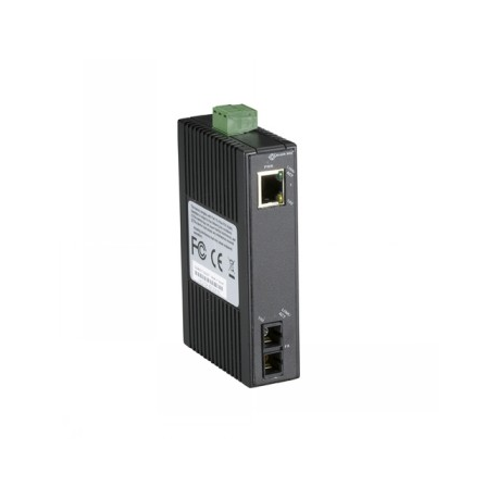 Black Box Hardened Mini Industrial - Fibre media converter - 100Mb LAN - 10Base-T, 1000Base-FX, 100Base-TX - SC single-mode / RJ-45 - up to 20 km - 0