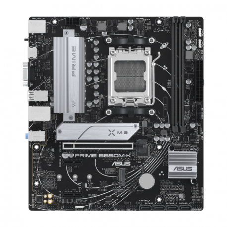 ASUS PRIME B650M-K - Motherboard - micro ATX - Socket AM5 - AMD B650 Chipset - USB 3.2 Gen 1, USB 3.2 Gen 2, USB-C 3.2 Gen 1 - 2.5 Gigabit LAN - onboard graphics (CPU required) - HD Audio (8-channel) - 0
