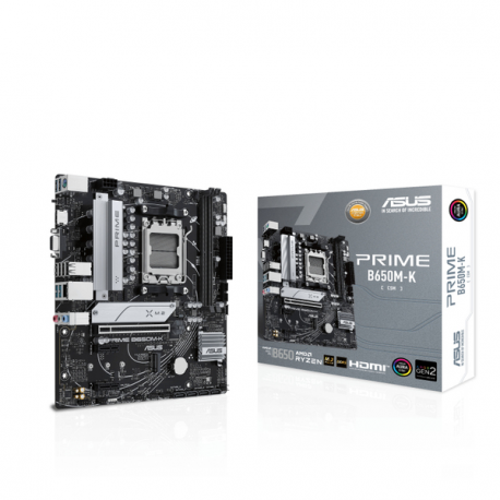 ASUS PRIME B650M-K - Motherboard - micro ATX - Socket AM5 - AMD B650 Chipset - USB 3.2 Gen 1, USB 3.2 Gen 2, USB-C 3.2 Gen 1 - 2.5 Gigabit LAN - onboard graphics (CPU required) - HD Audio (8-channel) - 2