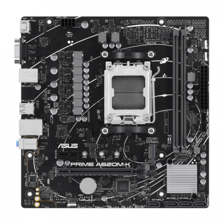 ASUS PRIME A620M-K - Motherboard - micro ATX - Socket AM5 - AMD A620 Chipset - USB 3.2 Gen 1 - Gigabit LAN - onboard graphics (CPU required) - HD Audio (8-channel) - 0