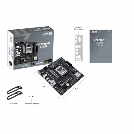 ASUS Prime A620M-E-CSM - Motherboard - micro ATX - Socket AM5 - AMD A620 Chipset - Gigabit LAN - onboard graphics (CPU required) - HD Audio (8-channel) - 3