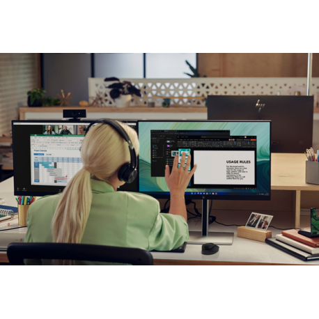 HP 715 - Mouse - multi-device, rechargeable - 7 buttons - wireless, wired - 2.4 GHz, Bluetooth 3.0 - USB wireless receiver - black - 21