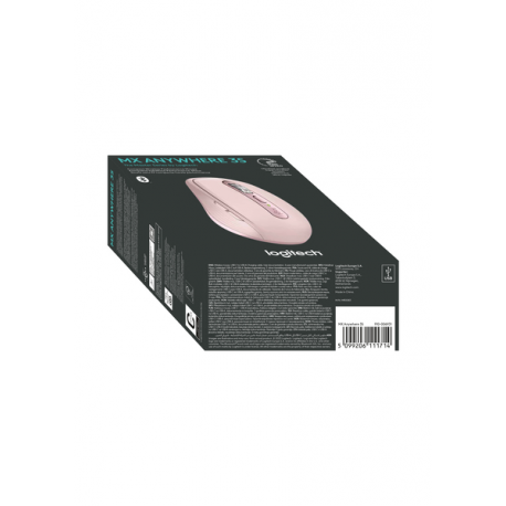 Logitech MX Anywhere 3S - Mouse - optical - 6 buttons - wireless - Bluetooth - Logitech Logi Bolt USB receiver - rose - 7