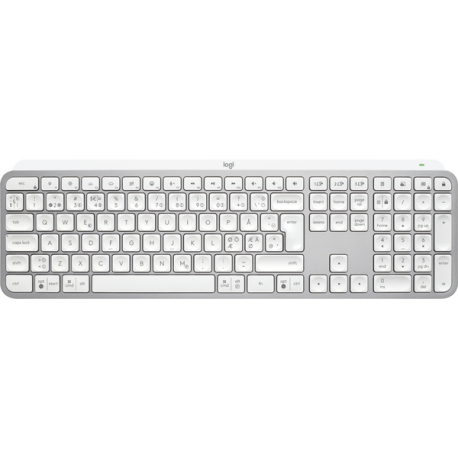 Logitech MX Keys S - Keyboard - backlit - wireless - Bluetooth LE - QWERTY - Nordic (Danish/Finnish/Norwegian/Swedish) - key switch: Scissor-Key - pale grey - 0