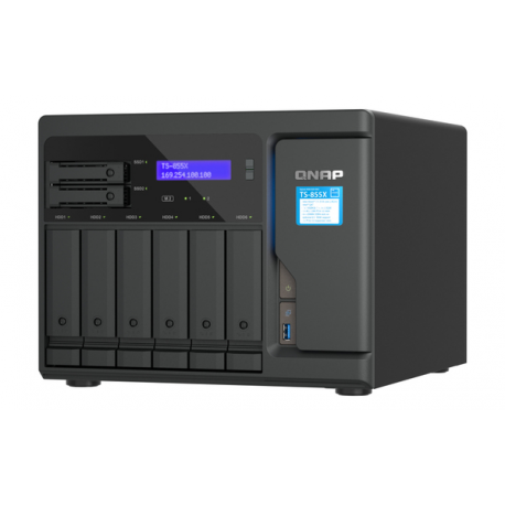 QNAP TS-855X - NAS server - 8 bays - SATA 6Gb/s - RAID RAID 0, 1, 5, 6, 10, 50, JBOD, 60 - RAM 8 GB - 2.5 Gigabit Ethernet / 10 Gigabit Ethernet - iSCSI support - 5