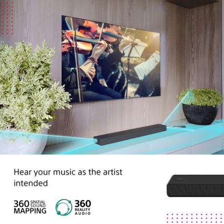 Sony HT-A3000 - Sound bar - 3.1-channel - wireless - Wi-Fi, Bluetooth - 7