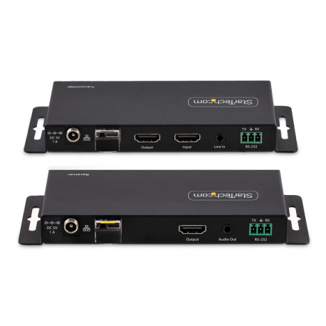 StarTech.com 4K HDMI over Fiber Extender Kit, 4K 60Hz up to 3300ft / 1km (Single Mode) or 1000ft / 300m (Multimode) LC Fiber Optic, HDR / HDCP, Audio / RS232 / IR Extender, HDMI Video Extender - Transmitter and Receiver Kit (ST121HD20FXA2) - Video / audio / infrared / network extender - HDMI - over fibre optic - fibre optic - up to 1 km - 3