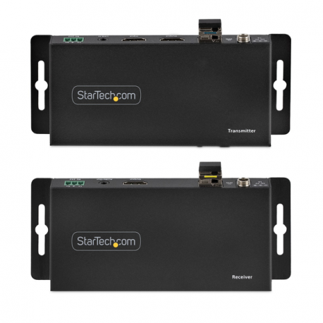 StarTech.com 4K HDMI over Fiber Extender Kit, 4K 60Hz up to 3300ft / 1km (Single Mode) or 1000ft / 300m (Multimode) LC Fiber Optic, HDR / HDCP, Audio / RS232 / IR Extender, HDMI Video Extender - Transmitter and Receiver Kit (ST121HD20FXA2) - Video / audio / infrared / network extender - HDMI - over fibre optic - fibre optic - up to 1 km - 9