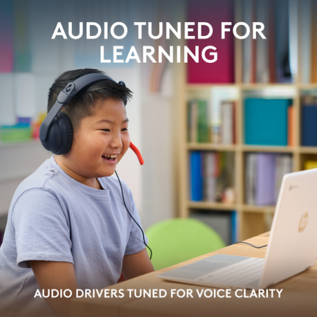 Logitech Zone Learn Over-Ear Wired Headset for Learners, USB-A - Headphones with mic - on-ear - replacement - wired - USB-C - 7