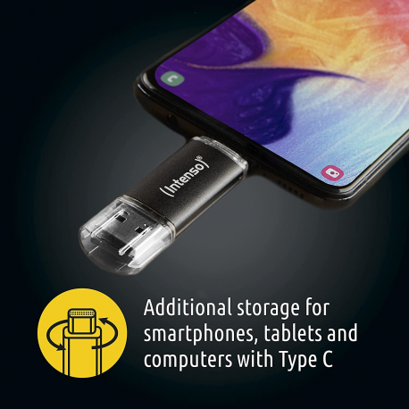 Intenso Twist Line - USB flash drive - 128 GB - USB 3.2 Gen 1 / USB-C - anthracite - 4