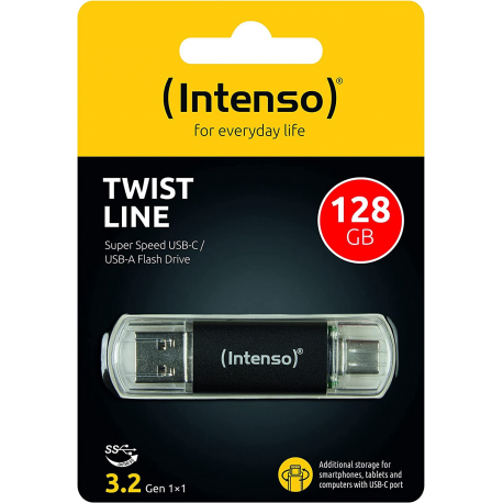 Intenso Twist Line - USB flash drive - 128 GB - USB 3.2 Gen 1 / USB-C - anthracite - 5