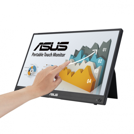 ASUS ZenScreen Touch MB16AHT - LED monitor - 16" (15.6" viewable) - portable - touchscreen - 1920 x 1080 Full HD (1080p) @ 60 Hz - IPS - 250 cd/m² - 700:1 - 5 ms - Mini HDMI, 2xUSB-C - speakers - dark grey - 0
