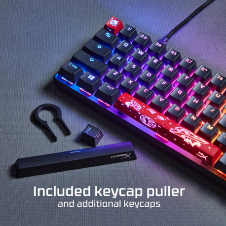 HyperX Alloy Origins 65 - Keyboard - backlit - USB-C - QWERTY - Nordic - key switch: HyperX Red - black - 3