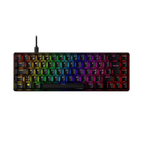 HyperX Alloy Origins 65 - Keyboard - backlit - USB-C - QWERTY - Nordic - key switch: HyperX Red - black - 4
