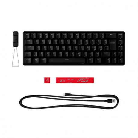 HyperX Alloy Origins 65 - Keyboard - backlit - USB-C - QWERTY - Nordic - key switch: HyperX Red - black - 5