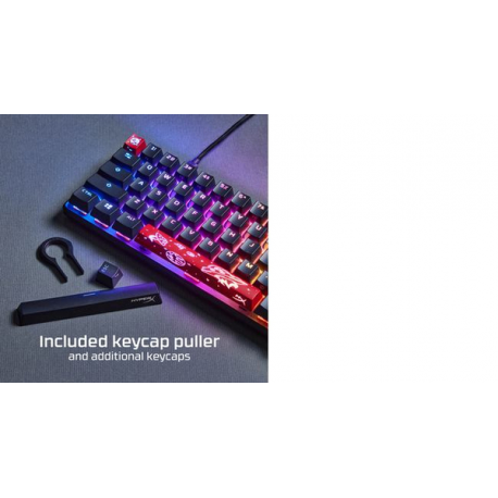 HyperX Alloy Origins 65 - Keyboard - backlit - USB-C - QWERTY - Nordic - key switch: HyperX Red - black - 7