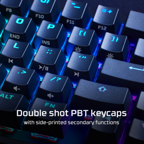 HyperX Alloy Origins 65 - Keyboard - backlit - USB-C - QWERTY - Nordic - key switch: HyperX Red - black - 8