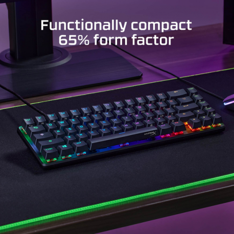 HyperX Alloy Origins 65 - Keyboard - backlit - USB-C - QWERTY - Nordic - key switch: HyperX Red - black - 10