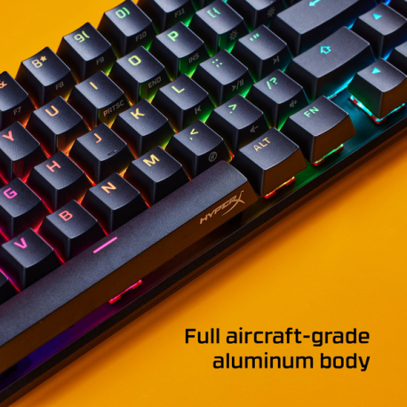 HyperX Alloy Origins 65 - Keyboard - backlit - USB-C - QWERTY - Nordic - key switch: HyperX Red - black - 14