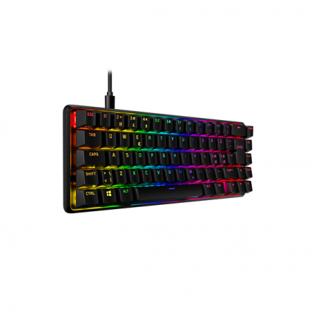 HyperX Alloy Origins 65 - Keyboard - backlit - USB-C - QWERTY - Nordic - key switch: HyperX Red - black - 17