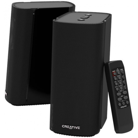 Creative T100 - Speakers - for PC - wireless - Bluetooth - 40 Watt (Total) - black - 0