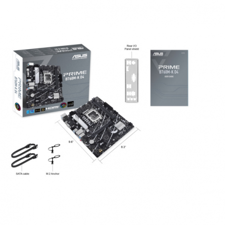 ASUS PRIME B760M-K D4 - Motherboard - micro ATX - LGA1700 Socket - B760 Chipset - USB 3.2 Gen 1 - 2.5 Gigabit LAN - onboard graphics (CPU required) - HD Audio (8-channel) - 4
