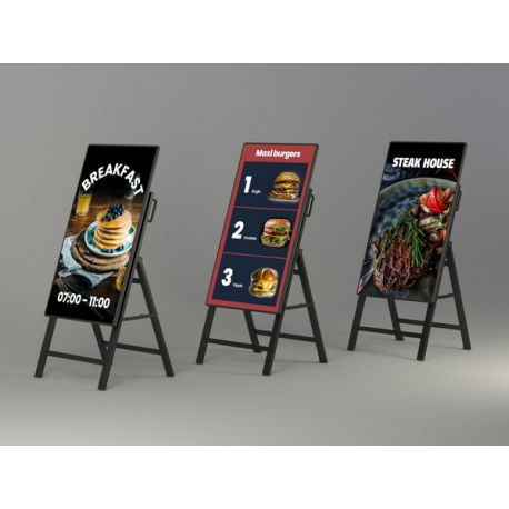 Multibrackets M Easel - Stand - for LCD display - plastic, steel - black - screen size: 32"-55" - mounting interface: 400 x 600 mm - 2