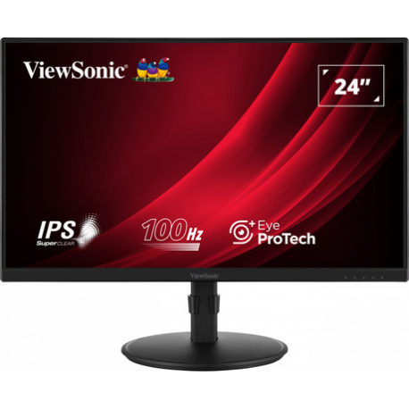 ViewSonic VG2408A-MHD - LED monitor - 24" (23.8" viewable) - 1920 x 1080 Full HD (1080p) @ 100 Hz - IPS - 250 cd / m² - 1300:1 - 5 ms - HDMI, VGA, DisplayPort - speakers - 0