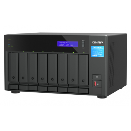 QNAP TVS-h874T - NAS server - 8 bays - SATA 6Gb / s - RAID RAID 0, 1, 5, 6, 10, 50, JBOD, 60 - RAM 32 GB - 2.5 Gigabit Ethernet - iSCSI support - 1