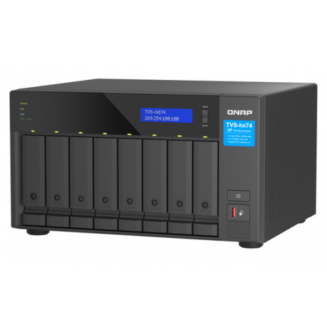 QNAP TVS-h874T - NAS server - 8 bays - SATA 6Gb / s - RAID RAID 0, 1, 5, 6, 10, 50, JBOD, 60 - RAM 64 GB - 2.5 Gigabit Ethernet - iSCSI support - 0